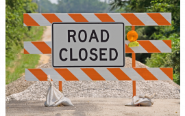 Road closed sign