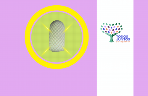 Picture of a lamp lit up and Todos Juntos Logo