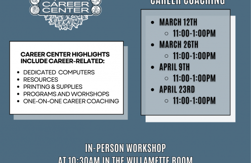 gray blue background with slate blue and gray canby career center logo