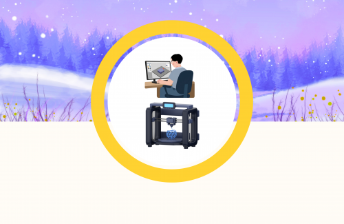 image of person working on a 3D Printer and a 3D Printer