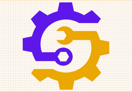 yellow and purple machine cog
