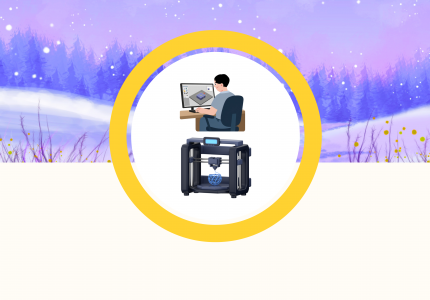 image of person working on a 3D Printer and a 3D Printer