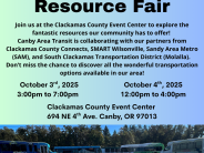 Community Resource Fair October 3rd and 4th at Clackamas County Event Center 