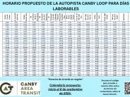 Horario Propuesto del Canby Loop para Días Laborables Vigencia Propuesta: 8 de septiembre de 2026 Horario Propuesto del Canby Loop para Días Laborables Vigencia Propuesta: 8 de septiembre de 2026
