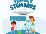 Two happy illustrated children build a robot