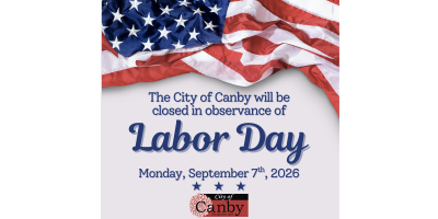 2026 City of Canby Labor Day Closure