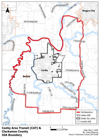 Map of Boundary for Agreement with Clackamas County