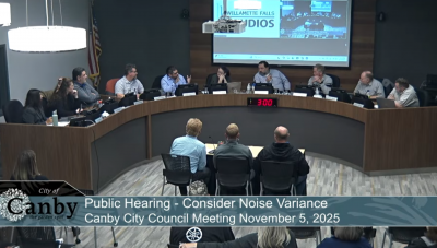 three men presenting to mayor, city council, and city staff at the november 5, 2025 city council meeting