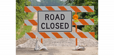 Road closed sign