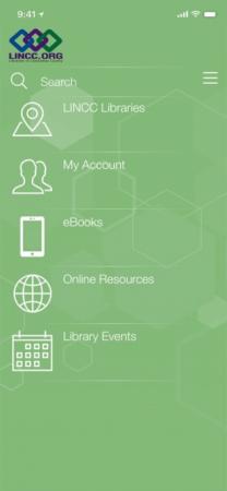 LINCC mobile application screen