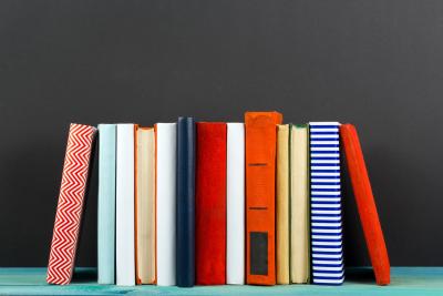 Books on a shelf. 