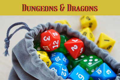 Words dungeons and dragons, Bag of polyhedral dice.