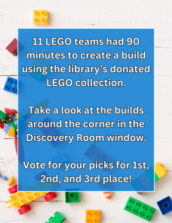 white background with scattered LEGO bricks