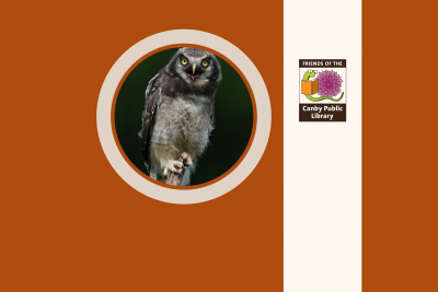 Picture of owl and library support group logo.