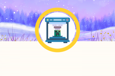 Picture of 3D printer printing Minecraft Creeper head