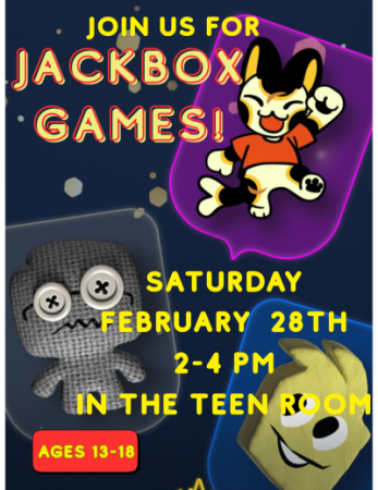 Jackbox characters having fun in back ground