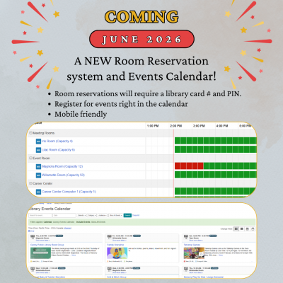 image with coming soon june 2026 and pictures of room reservation availability grid and event calendar card view