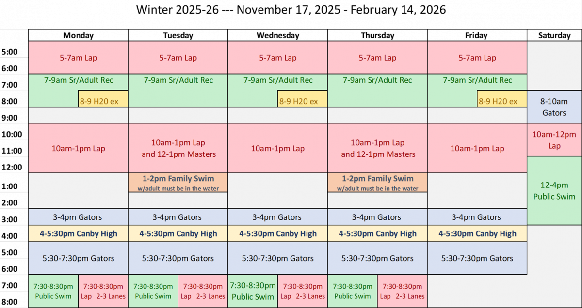 Winter Block Schedule