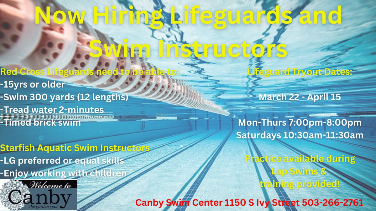 Swim Center hiring advertisement 