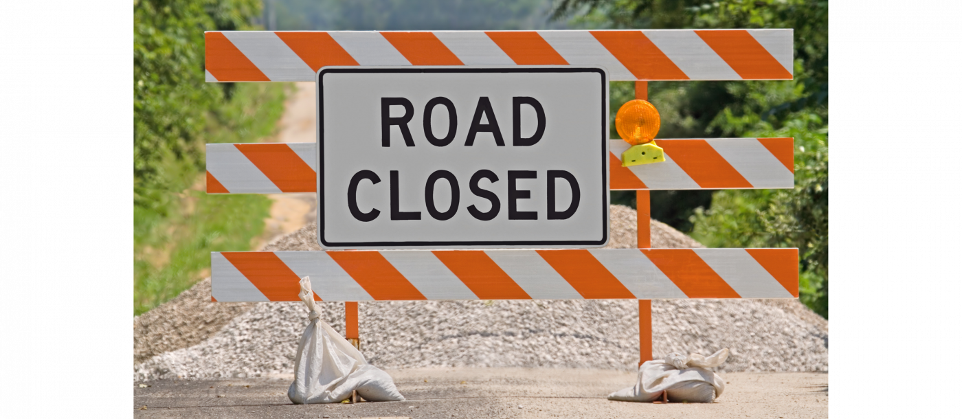 Road closed sign