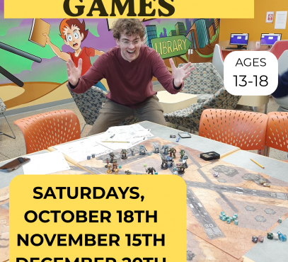 Excited guy looking at gaming table with a tabletop game.