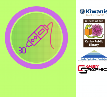 Image of a 3D Pen and support group logos