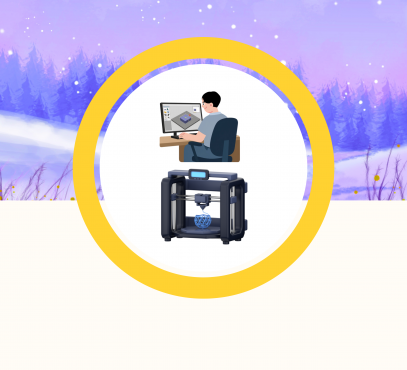 image of person working on a 3D Printer and a 3D Printer