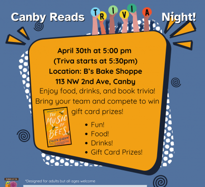 Blue background with excited hands holding up colored balls that spell trivia