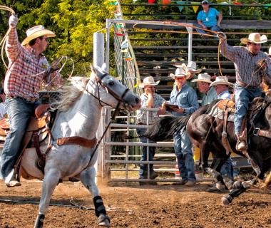 Men riding horses